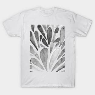 Watercolor artistic drops - black and white T-Shirt